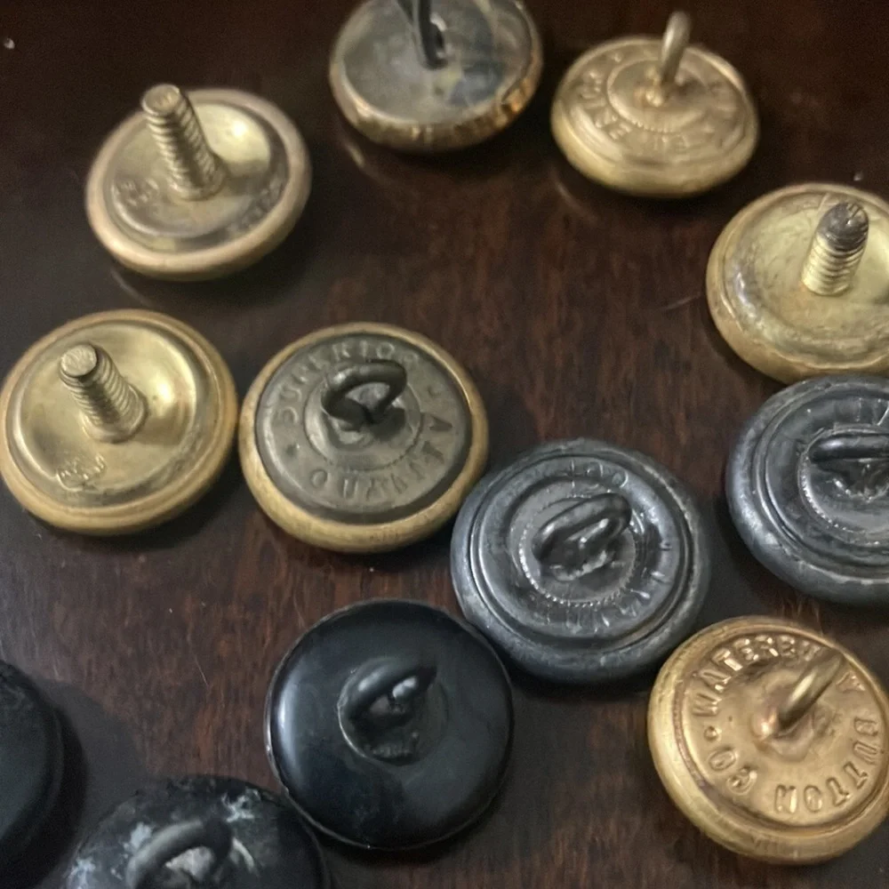 Lot of Vintage Military Buttons Brass & Black